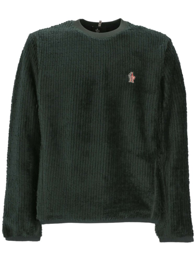Moncler Grenoble Logo Patch Knitted Jumper In Green