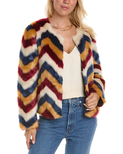 Unreal Fur Frequency Zigzag Faux-fur Jacket In Blue