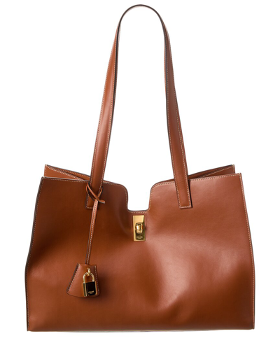 Celine Cabas 16 Leather Tote In Brown