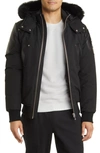 MOOSE KNUCKLES PARK VISTA DOWN BOMBER JACKET WITH GENUINE SHEARLING TRIM