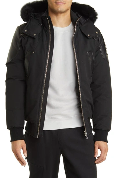 Moose Knuckles Ballistics Bomber 650 Fill Power Down Jacket In Black