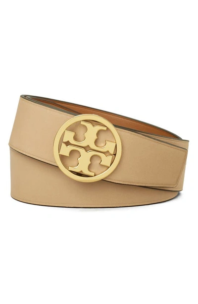 Tory Burch  miller reversible Beige Leather Belt with Logo Buckle 1 main image 2