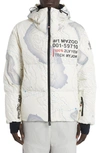 MONCLER MAZOD TOPOGRAPHIC PRINT DOWN PUFFER JACKET