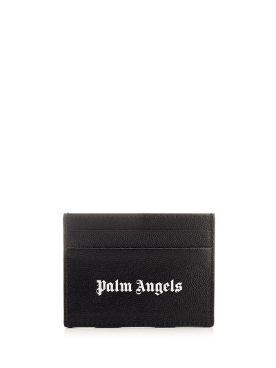 Palm Angels Logo Printed Card Case In Black