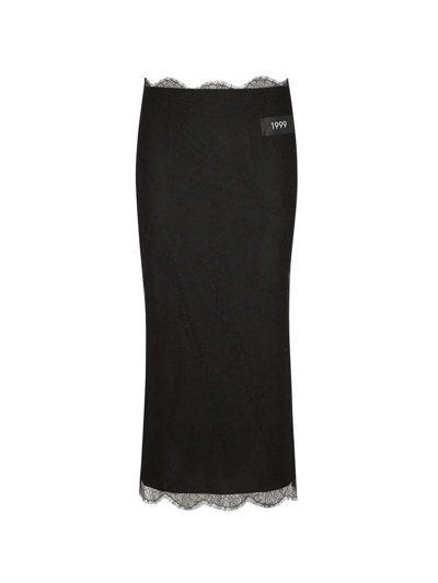 DOLCE & GABBANA DOLCE & GABBANA CHANTILLY LACED MIDI SKIRT