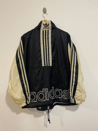 Pre-owned Adidas X Vintage Adidas Trefoil Big Logo Light Jacket In Black