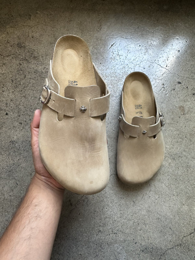 Pre-owned Birkenstock X Chrome Hearts Birkenstock Bostons Shoes In Tan