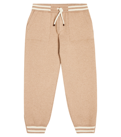 Brunello Cucinelli Kids' Wool-blend Sweatpants In Beige