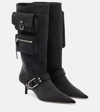 BLUMARINE JEANNE DENIM KNEE-HIGH BOOTS