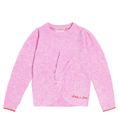 Scotch & Soda Kids' 罗纹针织毛衣 In Pink