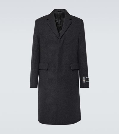 Acne Studios Single-breasted Tailored Coat In Dark Grey Melange