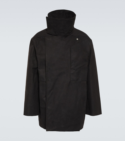 Rick Owens Oversized Cotton Coat In Black