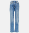 Jacquemus Le Haut De Nimes Distressed High-rise Straight-leg Jeans In Blue
