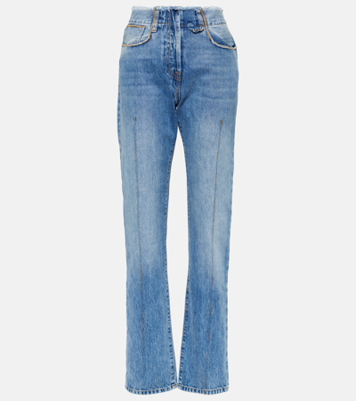 Jacquemus Blue Le Chouchou 'la Chemise De Nîmes Linon' Jeans In 31a Light Blue/tabac