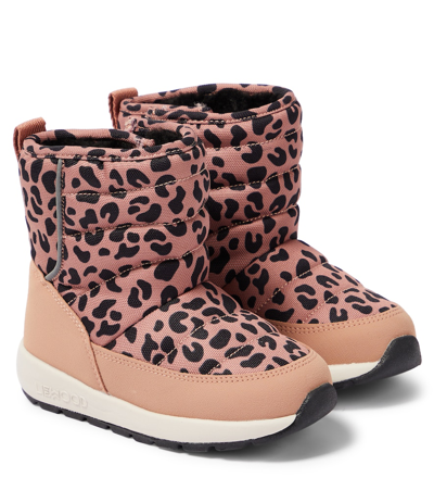 Liewood Kids' Gayle Leopard-print Snow Boots In Pink