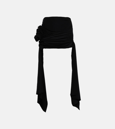 MAGDA BUTRYM FLORAL-APPLIQUÉ JERSEY MINISKIRT