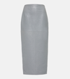 Prada Nappa Leather Skirt In Blue