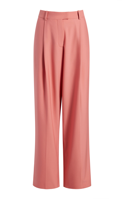 Another Tomorrow Relaxed Wide Leg Trouser In Pink