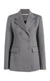 Another Tomorrow Double Breasted Structured Jacket In Black,white