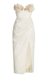 Rachel Gilbert Romy Side-slit Midi Dress In White