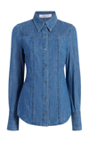 ANOTHER TOMORROW COTTON-CHAMBRAY SHIRT