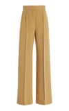 Another Tomorrow Doppio Stretch-wool Wide-leg Pants In Gold