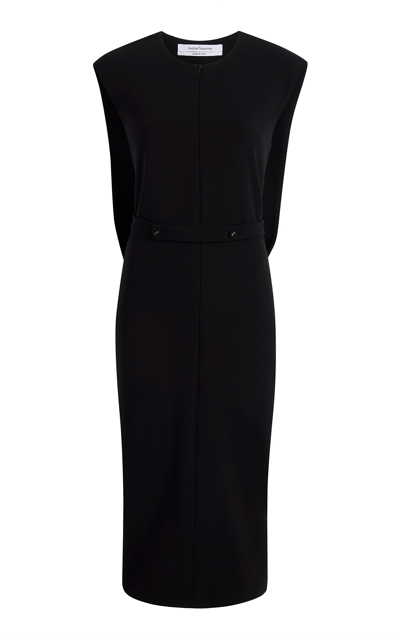 Another Tomorrow Cape-back Sheath Dress In Black