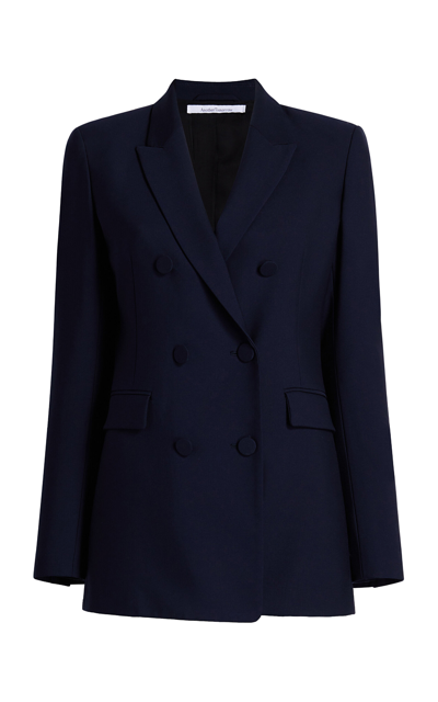 Another Tomorrow Double-breasted Wool Jacket In Navy