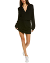 Chaser Thermal Waffle Mini Dress In Black