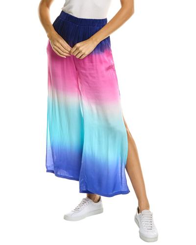 Chaser Stretch Side Slit Wide Leg Pant In Multi