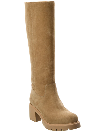 Frame Le Scout Suede Knee-high Boots In Light Tan