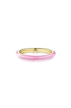 House Of Frosted Silver Enamel Lana Ring In Pink