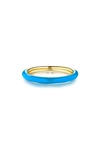 House Of Frosted Silver Enamel Lorelai Ring In Blue