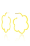 House Of Frosted Silver Enamel Ruthie Earrings In Yellow