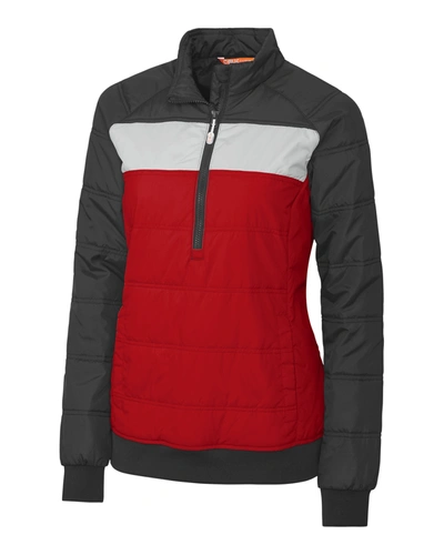 Cutter & Buck Cbuk Ladies' Thaw Insulated Packable Pullover Jacket In Red
