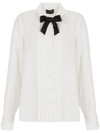 Emporio Armani Pintuck Bow Tie Button-down Shirt In White