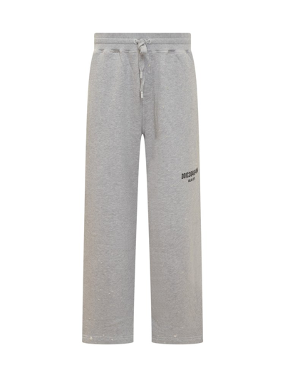 Dolce & Gabbana Printed Jogging Trousers In Grey