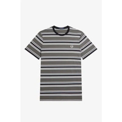 Fred Perry Field Green Striped Mens T Shirt