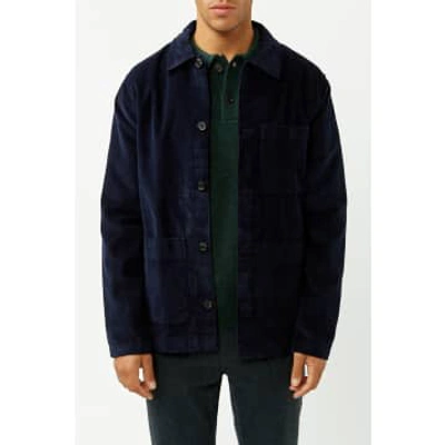 Selected Homme Navy Loose Tony Cord Overshirt In Blue