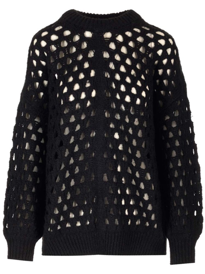 Isabel Marant Tane Crewneck Knitted Sweater In Black