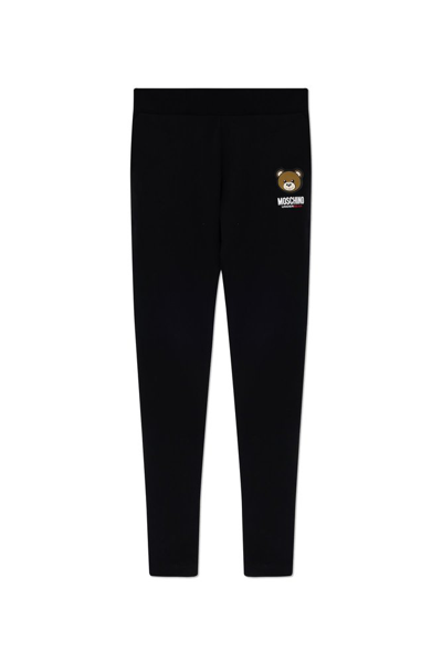 Moschino Leo Teddy-print Track Trousers In Black