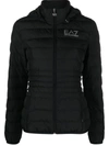 Ea7 Logo Down Jacket In Black