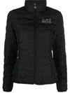 Ea7 Logo Down Jacket In Black