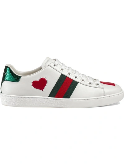 Gucci Ace Embroidered Low-top Sneaker In White