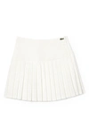 Lacoste Short Pleated Button Waist Skirt - 36 In 70v Farine