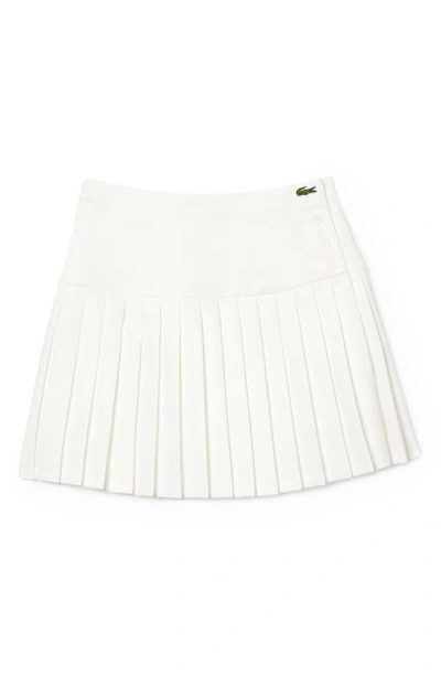 Lacoste Short Pleated Button Waist Skirt - 36 In White