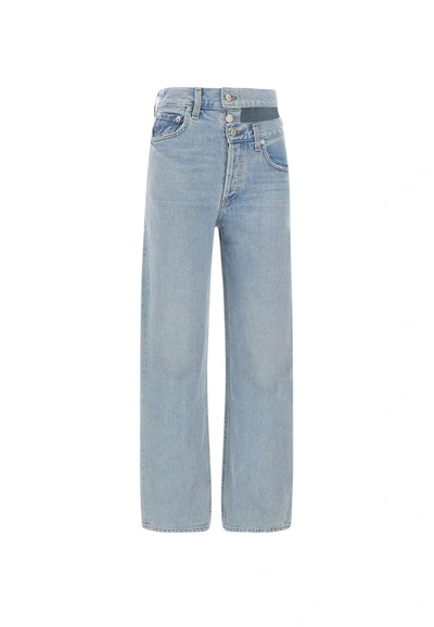 Agolde Straight Broken Waistband Jeans In Wired