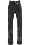 Alessandra Rich Croc-effect Leather Pants In Black