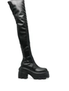 Casadei Thigh-high Platform Boots In Black