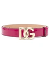 DOLCE & GABBANA DOLCE & GABBANA PATENT LEATHER BELT WITH LOGO PLAQUE
